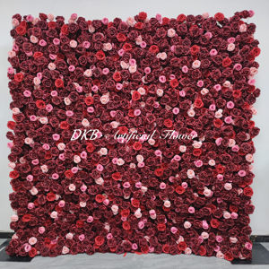 งานตกแต่งดอกไม้ประดิษฐ์บนผนังสำหรับพิธีเปิดงานปาร์ตี้ ฉากหลังงานอีเว้นท์ ผนังดอกกุหลาบแดงประดิษฐ์ - Product Image 3