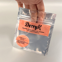 Sacs à fermeture éclair personnalisés, petits, holographiques, refermables, avec fenêtre transparente d'un côté, en plastique, pour bijoux