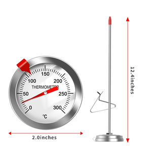 2′′ เครื่องวัดอุณหภูมิแบบไดอัล 12′′ ยาวสแตนเลสสตีลทําอาหารเนื้อลูกอมเครื่องวัดอุณหภูมิทอดลึกสําหรับย่างตุรกีบาร์บีคิว - Product Image 2