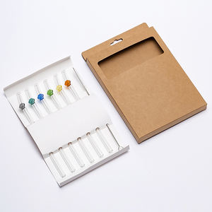 Ensemble de pailles en verre imprimées avec logo personnalisé, avec brosse de <span class=keywords><strong>nettoyage</strong></span>, pailles à boire en borosilicate colorées personnalisées, vente en gros, boîte cadeau - Product Image 6