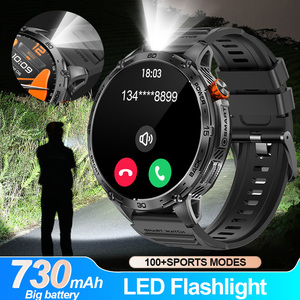 Reloj Inteligente Resistente con Batería de 8 Días BWK69 para Hombre, Linterna, Llamadas Bluetooth, Reloj Deportivo, Resistente al Agua 3ATM, Compatible con Android e iOS - Product Image 1