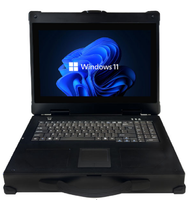 Komputer Industri Portabel LED 15,6 Inci dengan Casing AI-alloy, Mendukung CPU Seri Intel Core I3/I5/I7, Laptop Tangguh