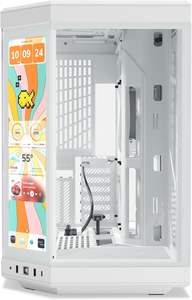 Boîtier ATX Mid-Tower Y70 Infinite à double compartiment en acrylique avec écran tactile LCD 2,5K intégré, blanc <span class=keywords><strong>neige</strong></span> - Product Image 2