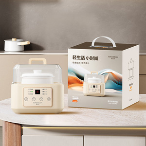 เครื่องนึ่งไฟฟ้ามาจีเซียน 2 ชั้น ระบบทำความร้อนอัตโนมัติอเนกประสงค์พร้อมฝาแก้วสำหรับโฮมออฟฟิศหอพัก - Product Image 1