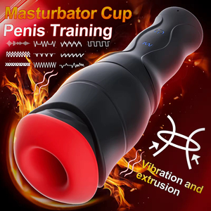 <b>Vibrating</b> Male Masturbator Cup Mouth Design Silicone Stroker Adult Toy - Product Image 4