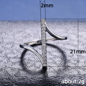 Anello da Donna Ultra Semplice con Micro Pavé di Zirconia Cubica, Ornamento Trendy per Uso Quotidiano - Product Image 5