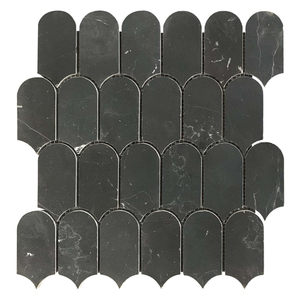 Mosaici in marmo naturale con taglio a getto d'acqua in dimensioni specifiche tessere di mosaico in pietra di marmo per decorazione domestica esagono a spina di pesce - Product Image 4