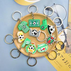 Cartoon Football Design Rubber Carabiner <b>Keychain</b>-Fashion Trend Pendant - Product Image 1