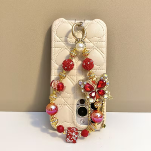 Hermoso Llavero Acrílico Brillante con Forma de Mariposa, Cadena con Pedrería para Mujer, Correa Personalizable para Teléfono - Product Image 5