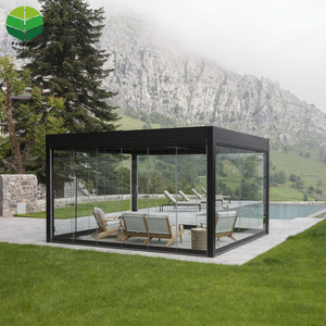 Pergola en aluminium entièrement extérieure, automatique, rétractable, <span class=keywords><strong>coulissante</strong></span> et pliable, imperméable - Product Image 1