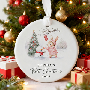 <span class=keywords><strong>Porte</strong></span>-clés personnalisé disques acryliques nom personnalisé Photo personnalisé bébé premier ornement de Noël ornements d'arbre de Noël - Product Image 2