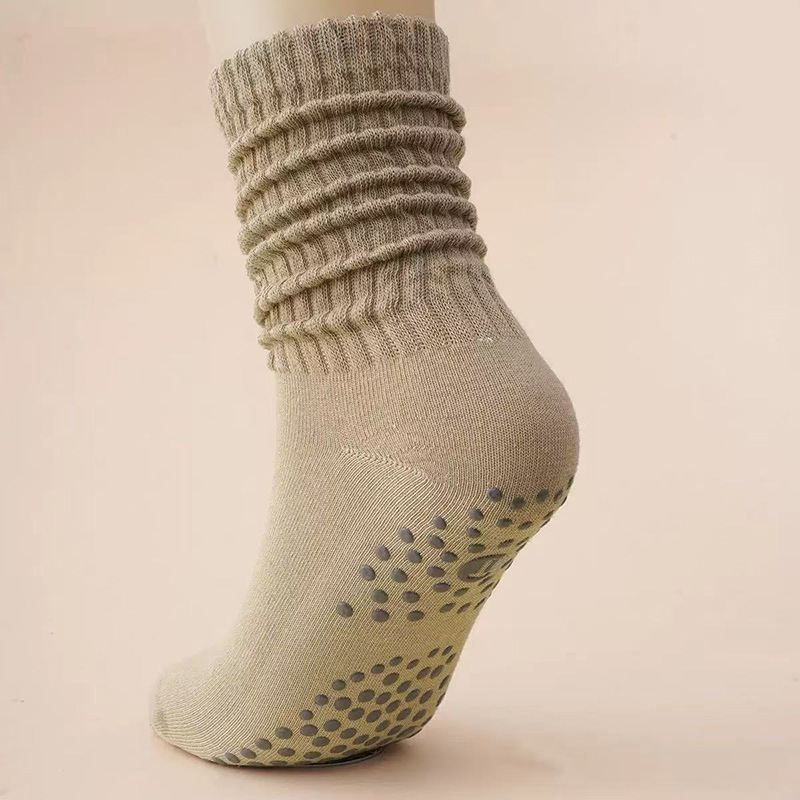 Women's mid-calf boots [168mm dot-coated khaki]