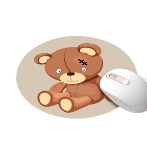 Round Rubber <b>Mouse</b> <b>Pad</b> Cute Cartoon Animal Design Office Desk Mat Natural Material Small Cushion - Product Image 5