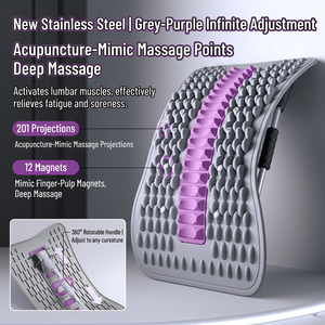 Support lombaire en acier inoxydable, masseur électrique dorsal à cordon, chaise de traction lombaire réglable, thérapie thermique pour soulager la douleur - Product Image 3