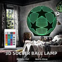 Veilleuse LED 3D moderne créative 30 mini lampe de table logo de club de football blanc chaud ABS pour maison intelligente 5V enfichable pour le salon