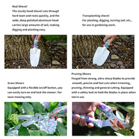 Ensemble d'outils de jardinage, boîte en plastique de patio, fournitures d'élagage de jardinage de fleurs, plantes en pot, outils de jardinage