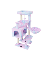 Arbre à chat moderne et durable avec condo, poteau à gratter en sisal, multi-niveaux, pour intérieur, emballage carton, mobilier pour chat, hamac et perchoir