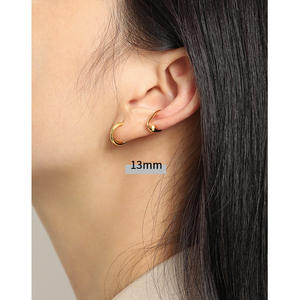 WMYH3004 18K สีเหลืองทองขัดรอบ2.0มิลลิเมตรห่วงต่างหูหลอด925เงินสเตอร์ลิง - Product Image 4