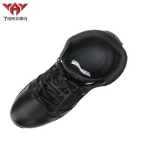 Yakeda Bottes Tactiques de Combat Montantes Imperméables Homme pour Randonnée, Vert Armée et Noir, en Caoutchouc, Idéales pour le Désert et l'Entraînement