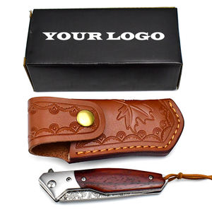 Coltello tascabile EDC da campeggio e da <span class=keywords><strong>caccia</strong></span> all'aperto 107 strati in acciaio damasco guaina per coltello pieghevole resistente e in regalo - Product Image 3