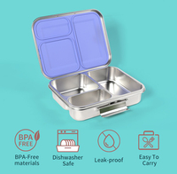 Boîte à lunch bento en acier inoxydable 304 anti-fuite personnalisée Aohea, conteneur portable pour aliments et collations avec couvercle