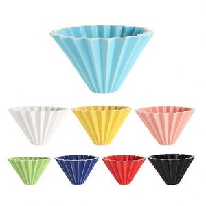Filtre à café coloré et élégant en céramique avec support en bois pour café filtre - Product Image 3