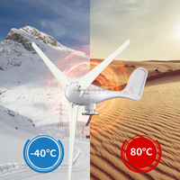 Éolienne à axe horizontal 100W/200W/300W/400W/500W 12V/24V à 3 pales pour maison et ferme