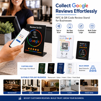 Autocollant NFC Google Review NFC215, autocollant rond pour table, carte de commentaires pour restaurant, autocollant intelligent 13,56 MHz, logo personnalisé OEM