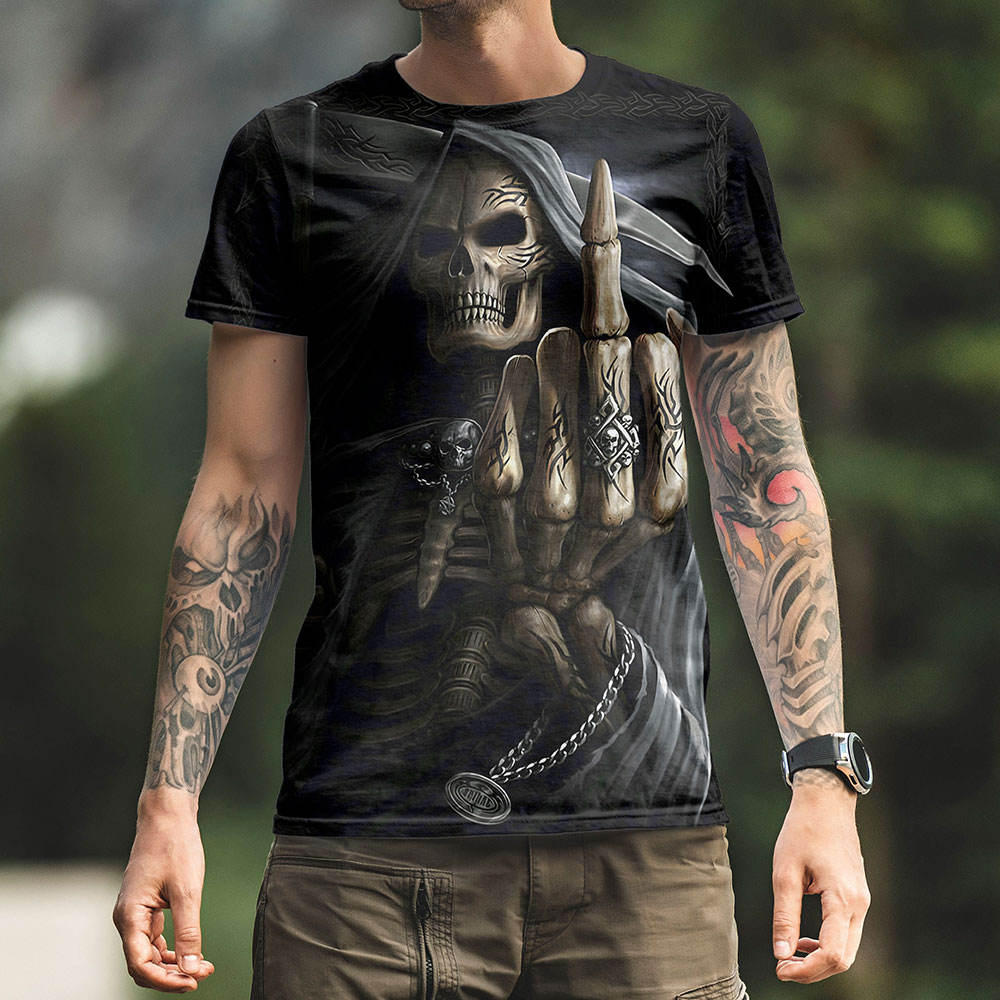 Camiseta personalizada diseño 3D Heavy Metal Skull camisetas para