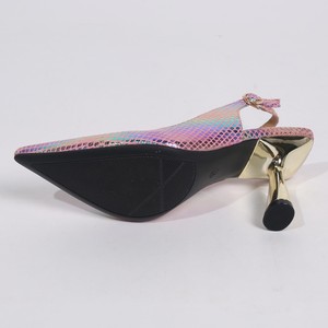 Sandalias de Tacón Medio con Punta Puntiaguda y Brillantina, con Cierre de Hebilla, Zapatos de Moda para Mujer - Product Image 2