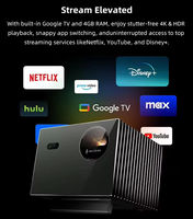 Projecteur vidéo 4K Valerion Vision Master Pro 2, Android TV 3D GTV, 4 Go 128 Go, DLP Triple Laser HDR10, Home Cinéma Portable