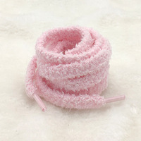 Lacets plats moelleux de qualité supérieure 8mm lacets de chaussures moelleux à la mode pour femmes baskets