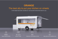 Nouvelle Arrivée 2024 : Remorque Food Truck Orange en Fibre de Verre avec Compartiment à Glaces, Chariot Mobile, Garantie 1 An, à Vendre