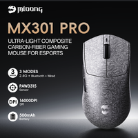 MLOONG MX301PRO Mouse Gaming Nirkabel Ringan Berbahan Serat Karbon PAW3315  1K Polling Rate 16000 DPI Mouse Gaming yang Dapat Diprogram