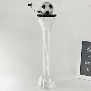 Botella de Agua Deportiva - 600 ml de Gran Capacidad con Pajita, Botella de Plástico Reutilizable y Ecológica para Aficionados al Fútbol y Actividades al Aire Libre - Product Image 2