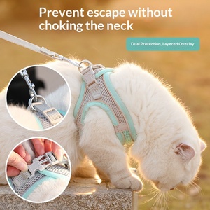 Harnais et laisse pour <span class=keywords><strong>chien</strong></span> de style gilet réfléchissant et respirant HY, en polyester, anti-évasion pour petits chiens et chats – Vente chaude - Product Image 5