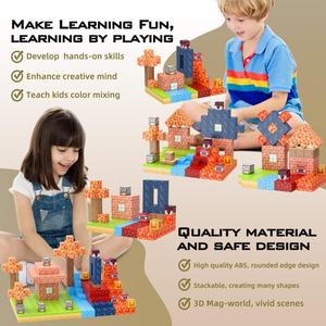 100 pièces Blocs magnétiques Construction Cube magique magnétique <span class=keywords><strong>Jeux</strong></span> de puzzle Tuiles magnétiques Blocs de construction Jouets pour tout-petits Jouets sensoriels STEM - Product Image 4