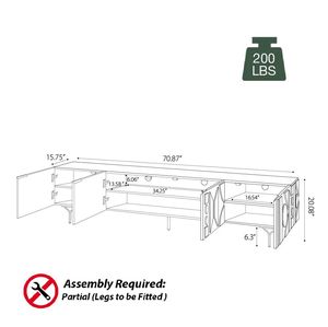 AJUNION <span class=keywords><strong>Meuble</strong></span> <span class=keywords><strong>TV</strong></span> moderne du milieu du siècle Table <span class=keywords><strong>TV</strong></span> en bois <span class=keywords><strong>Meuble</strong></span> multimédia de salon Placage de chêne <span class=keywords><strong>Meuble</strong></span> <span class=keywords><strong>TV</strong></span> en MDF avec pieds en métal - Product Image 6