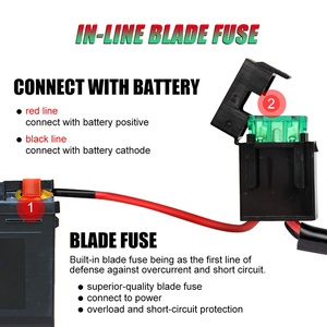 Harness Kabel Saklar Lampu Kerja LED Kendaraan 12V 40A 3M Satu-ke-Satu Lampu Kabut Tembaga Isolasi PVC Otomotif - Product Image 3