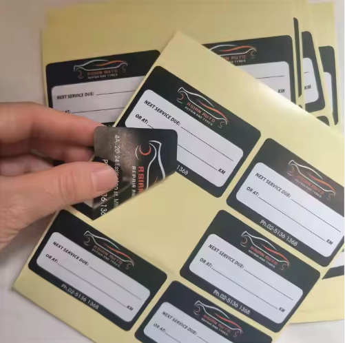 OEM Factory Custom Car Window Oil Change Stickers with Personalized Company Logo Labels Printed