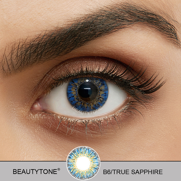 Blends true sapphire New style 3 tone 12 color available contact lenses best selling yearly cosmetic contact lens