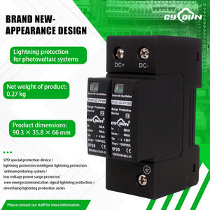 อุปกรณ์ป้องกันไฟกระชากอุตสาหกรรม Dc Spd 40ka 2p 1000v T1/T2 สำหรับระบบโซลาร์เซลล์ ป้องกันวงจรไฟฟ้ากระแสสลับ 220V/320V - Product Image 2