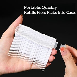 Grosir 200 PCS Tusuk Gigi Benang Gigi Bahan PE Putih Sekali Pakai Isi Ulang Cepat Mudah Digunakan Alat Pembersih Gigi - Product Image 2