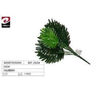 Mnj Artificial Palm Leaf 18 Heads Green Decorative Plant For Home Garden - Product Image 1