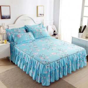 3 adet baskılı nevresim takımı yumuşak yatak etek düğün yatak örtüsü tam ikiz kraliçe king-size yatak çarşaf yatak örtüsü J0109 - Product Image 5