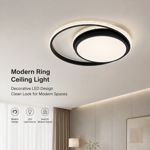 Plafonnier LED moderne pour salon et chambre, télécommande, trois couleurs, intensité variable, surface en acrylique, 120W - Product Image 2