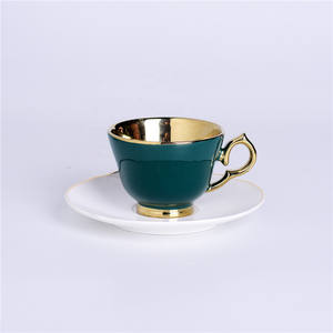 Tazas de café turcos de porcelana con esmalte de Color, taza y platillo árabe chapado en oro galvanizado, Kahve Fincan - Product Image 6