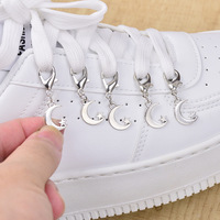 Porte-clés/Charme de chaussure en caoutchouc style rétro américain, motif lune, petite étoile, éléphant, tendance Y2K, pendentif de sac, boucle de chaussure, fabriqué en Chine, unisexe