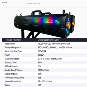 Macchina per Nebbia LED 1500W Pronta per la Spedizione, Proiettore di Colonna di Fumo RGB con Imballaggio per Esportazione, per Matrimoni ed Eventi sul Palco - Product Image 5