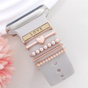 Anillo decorativo para Apple Watch Band Strap Creative Love Pearlet decorar <span class=keywords><strong>correa</strong></span> de <span class=keywords><strong>reloj</strong></span> accesorios encantos para <span class=keywords><strong>iPhone</strong></span> <span class=keywords><strong>correa</strong></span> de <span class=keywords><strong>reloj</strong></span> - Product Image 1